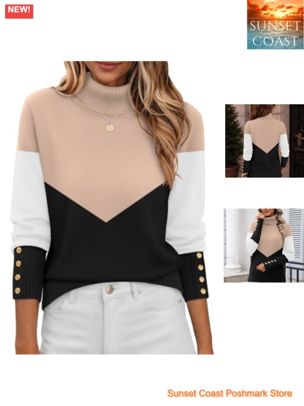 Zeagoo Womens Turtleneck Sweater Long Sleeve Pullover Fall Basic Jumper Top